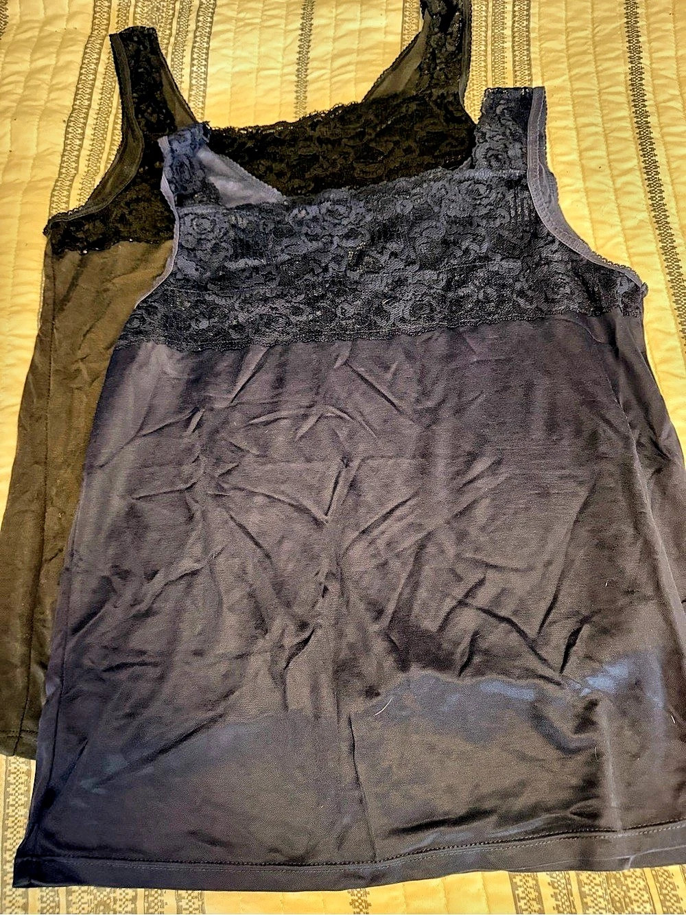 2 for 10!! Cuddl Duds Lace Trim Chemise in Black and navy blue Size Large